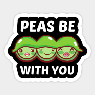 Peas Be With You - Cue Peas Pun Sticker